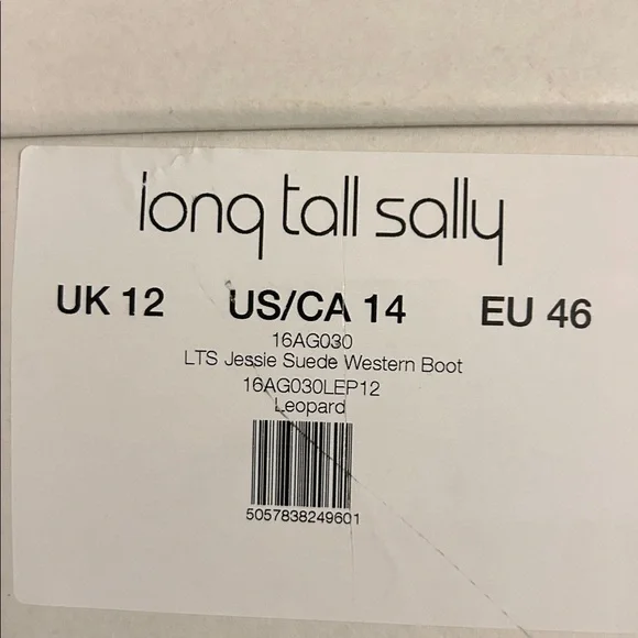 Long Tall Sally Leopard Suede Western Boots - Picture 4 of 6